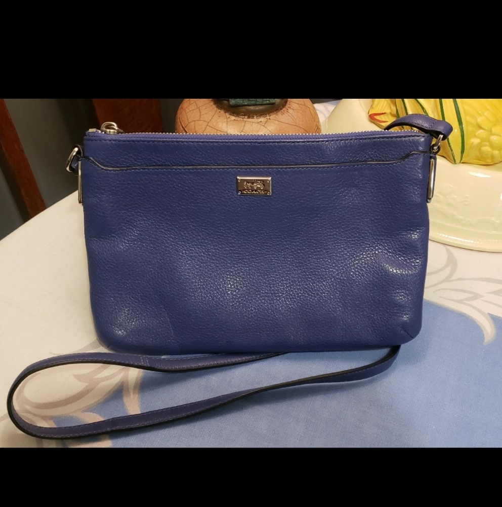 Coach Purple Pebbled Leather Crossbody Purse